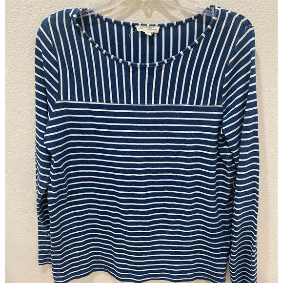Jane and Delancey Women's Blue Striped Long Sleeve Blouse Size M - Picture 1 of 6